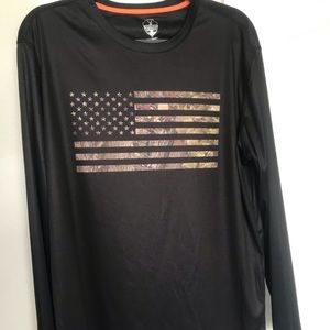 American flag fishing log sleeve shirt